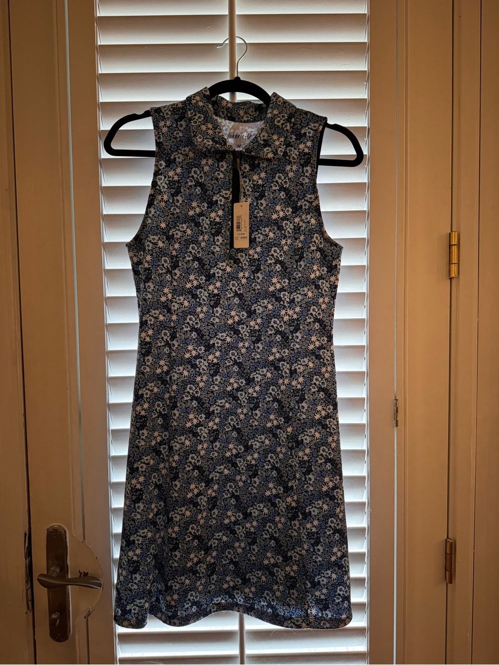 johnnie-O Navy Floral Sleeveless Collared golf tennis  Dress Ginny medium M